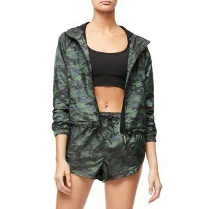Good American Camo Windbreaker Running Jacket Size 2 (S)